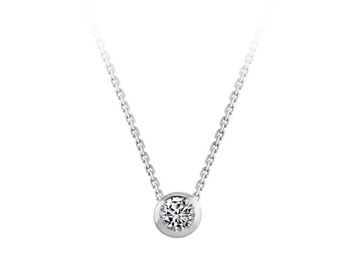 0,16 Carat Diamant Solitär Collier - handgefertigter Diamantschmuck aus Feingold | Sirius Diamant