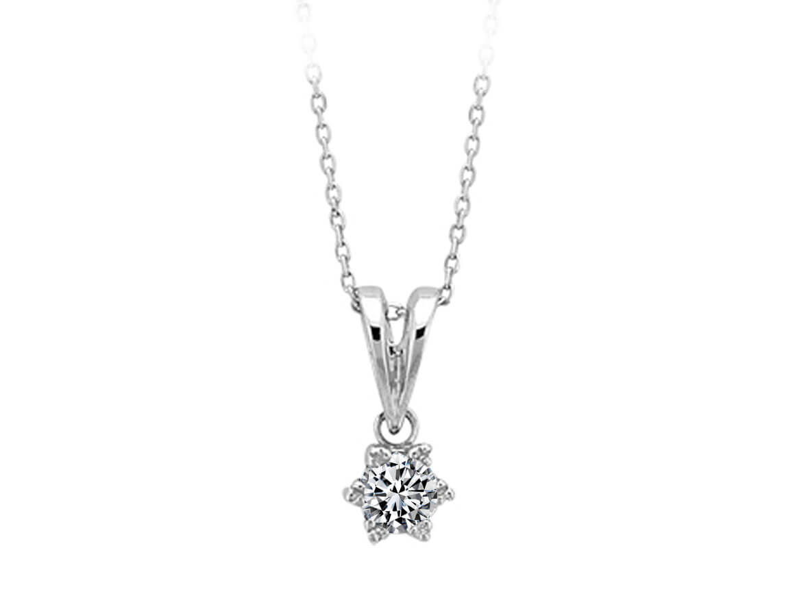 0,27 Karat Diamant Solitaire Collier - handgefertigter Diamantschmuck aus Feingold | Sirius Diamant