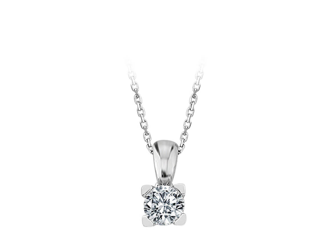 0,47 Carat Diamant Solitär Collier - handgefertigter Diamantschmuck aus Feingold | Sirius Diamant