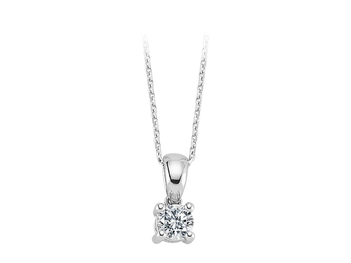 0,30 Karat Diamant Solitär Collier - handgefertigter Diamantschmuck aus Feingold | Sirius Diamant