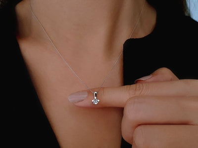 F color 0.10 carat solitaire necklace