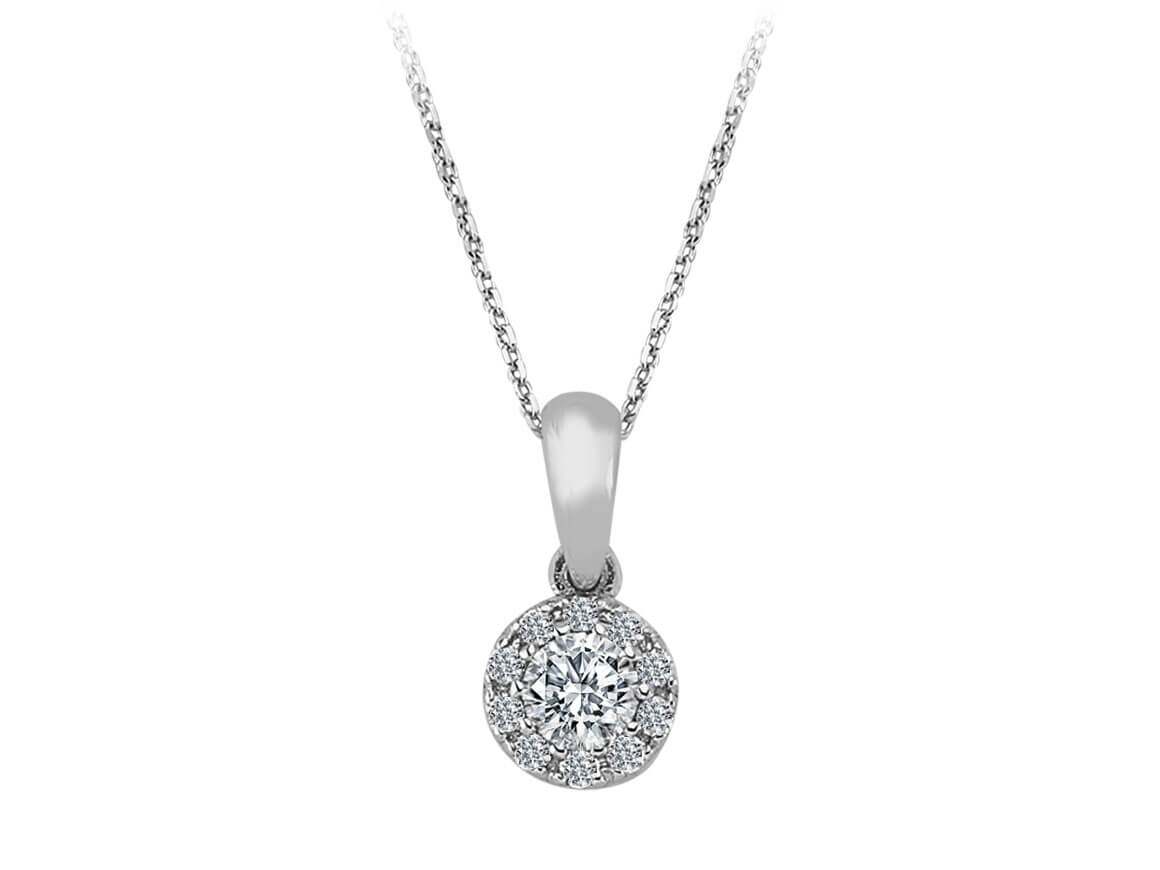 Total 0.24 carat diamond solitaire necklace