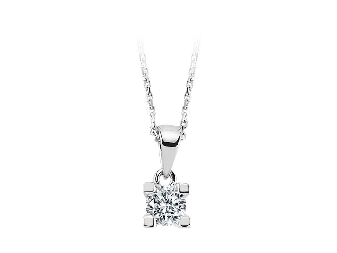 0,32 Karat Diamant Solitär Collier - handgefertigter Diamantschmuck aus Feingold | Sirius Diamant