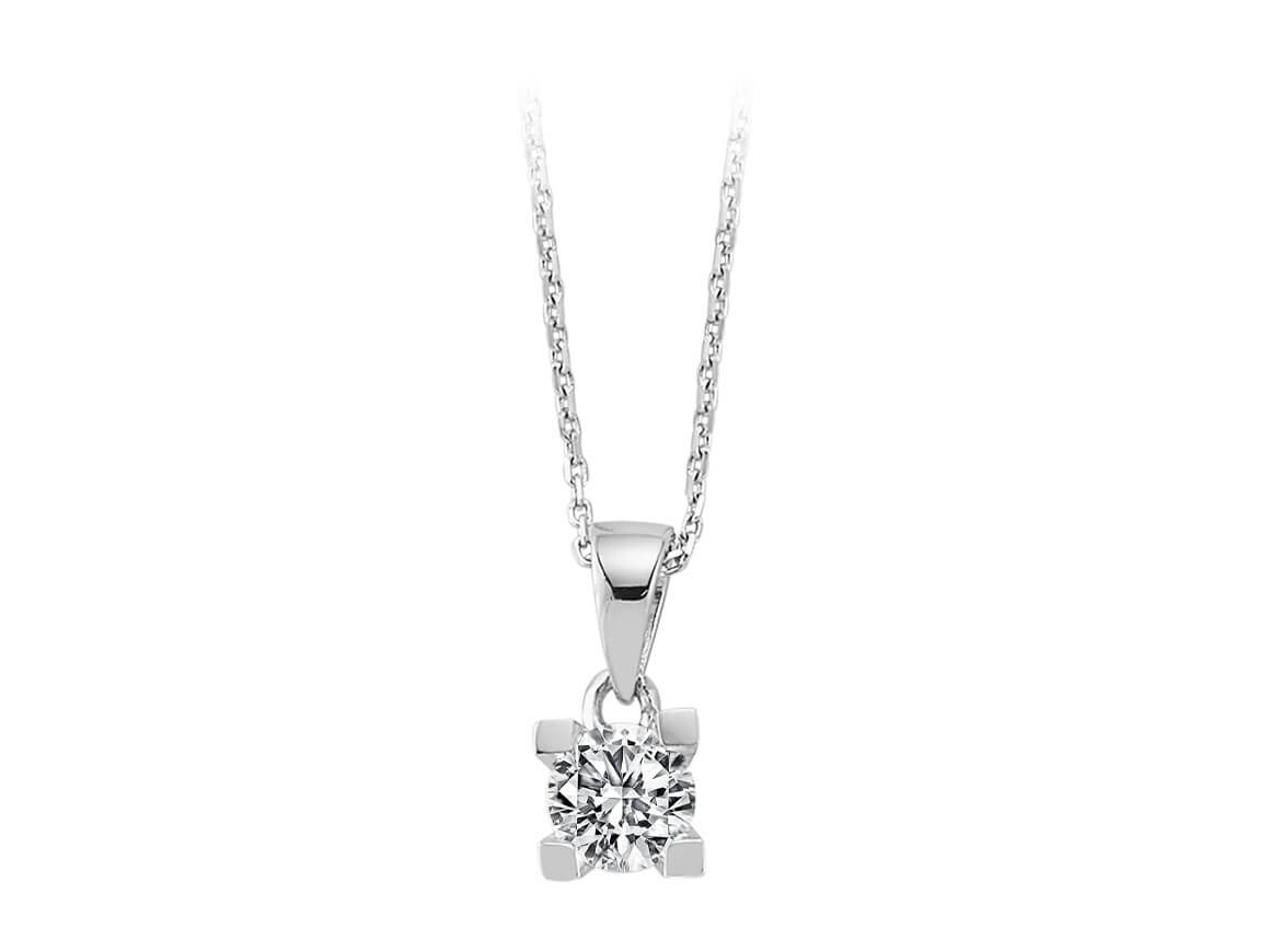 0,42 Karat Diamant Solitär Collier - handgefertigter Diamantschmuck aus Feingold | Sirius Diamant