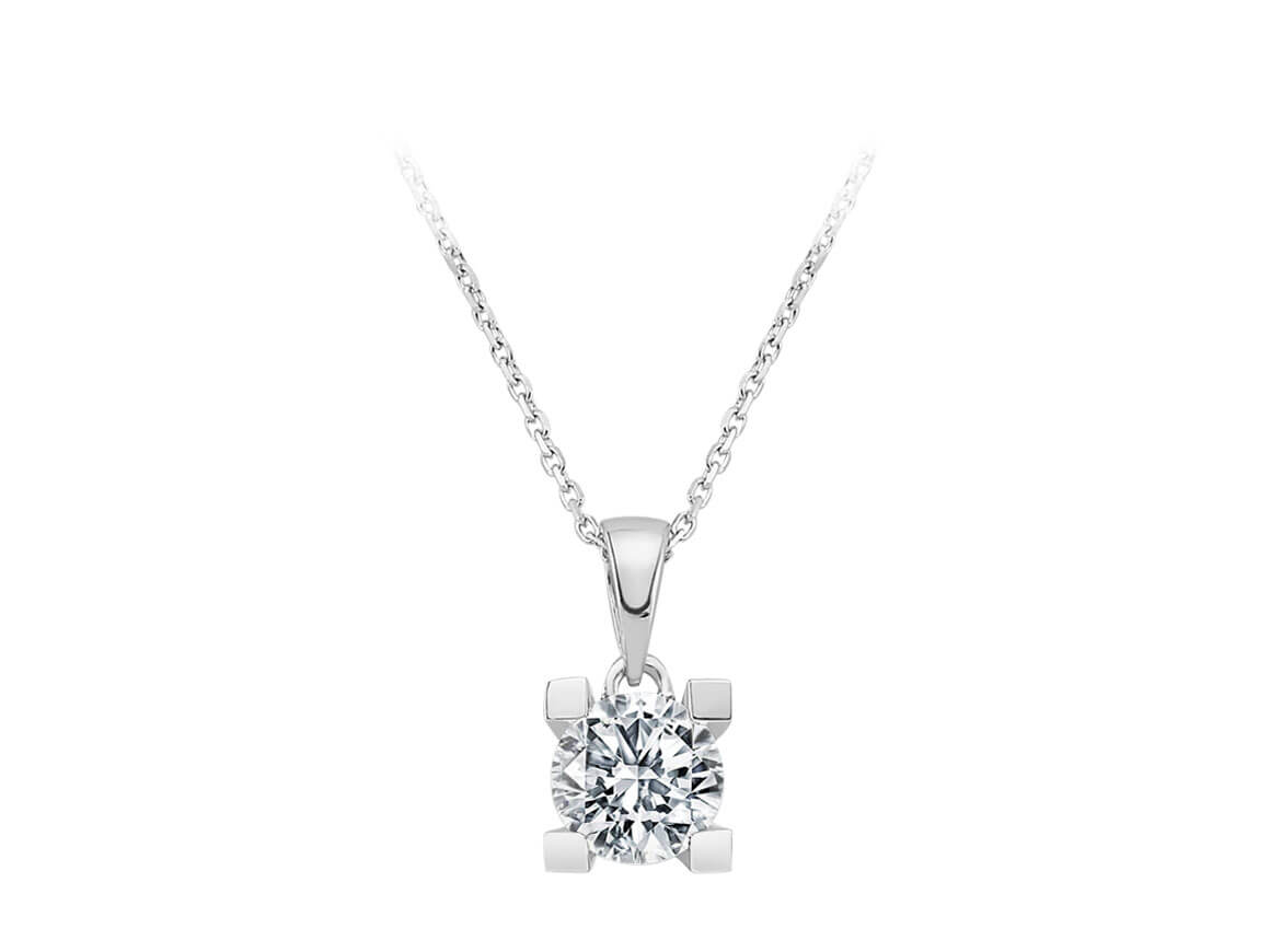 0,84 Karat Diamant Solitär Collier – handgefertigter Diamantschmuck aus Feingold | Sirius Diamant