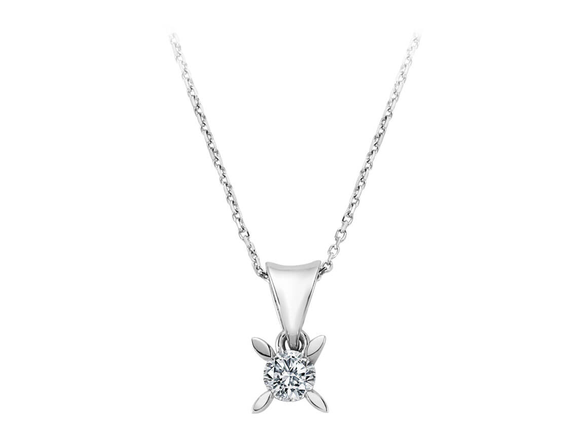0,23 Karat Diamant Solitär Collier - handgefertigter Diamantschmuck aus Feingold | Sirius Diamant
