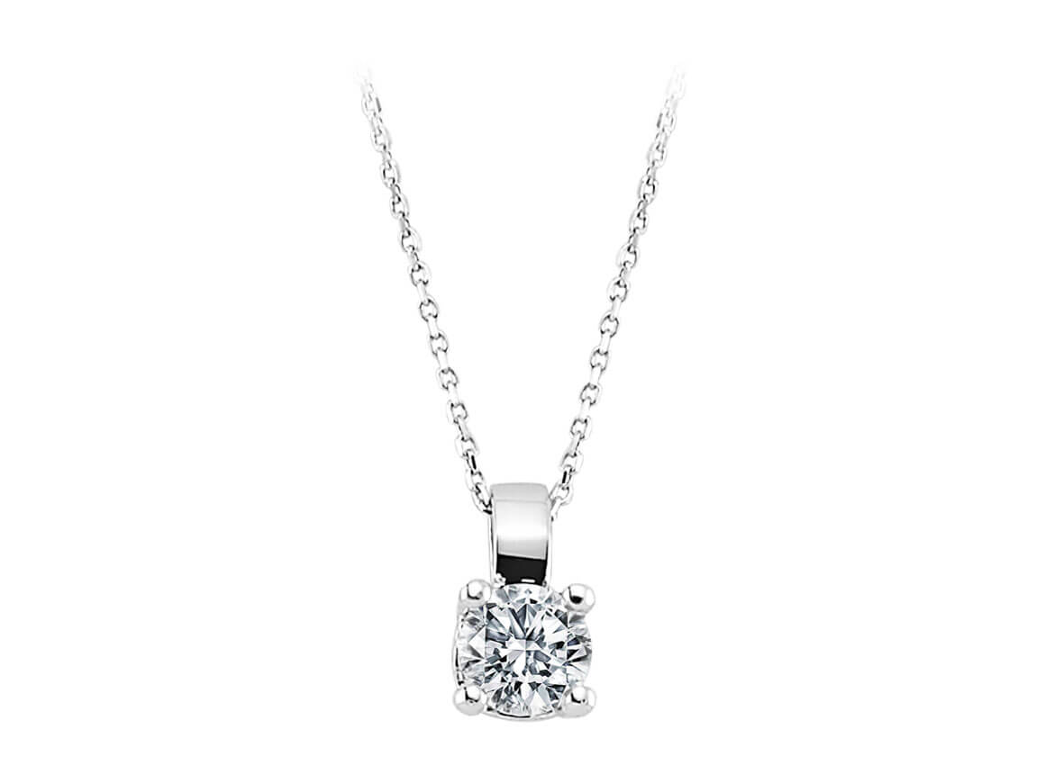 0,31 Karat Diamant Solitär Collier - handgefertigter Diamantschmuck aus Feingold | Sirius Diamant