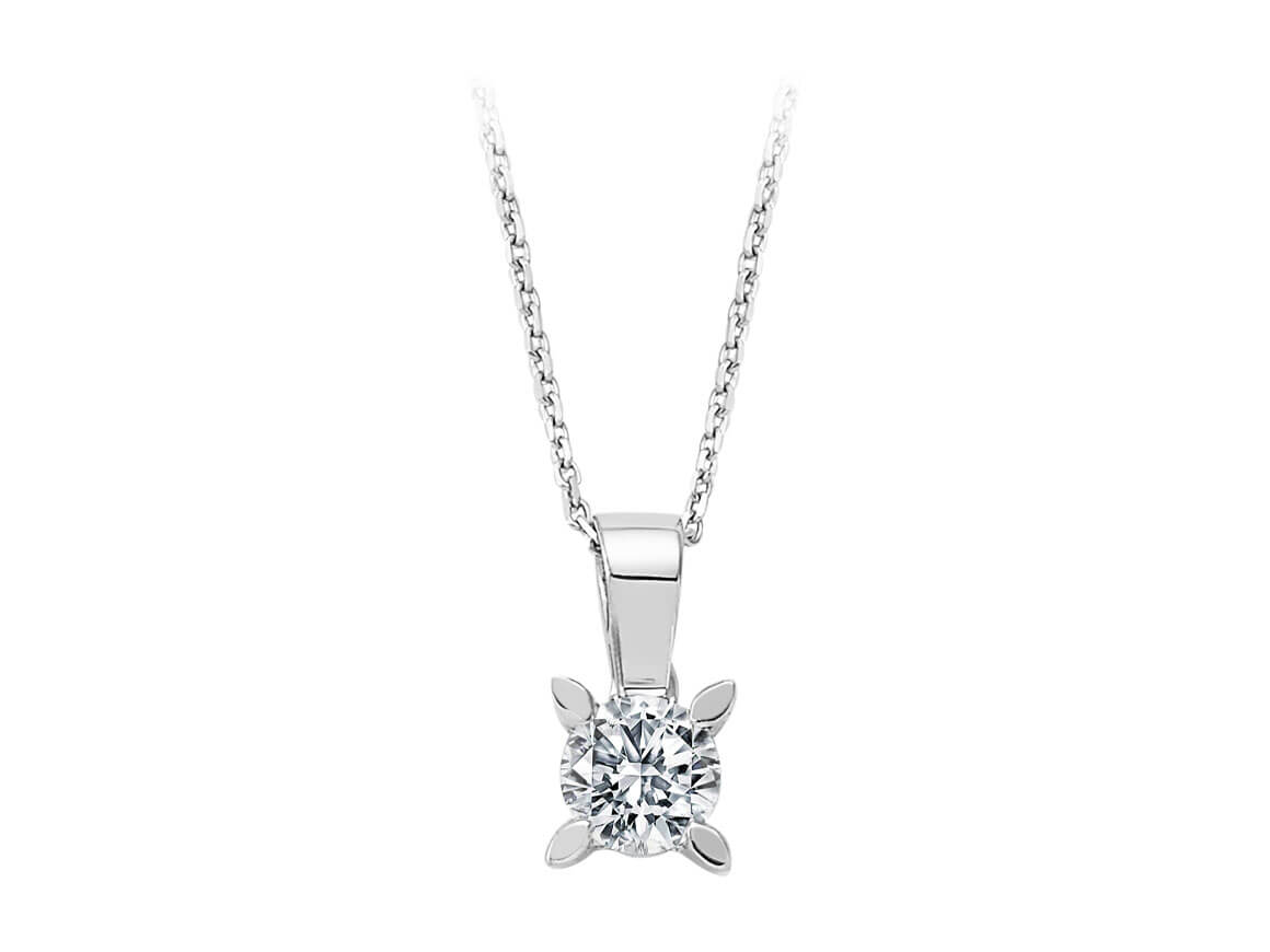 0,40 Karat Diamant Solitär Collier - handgefertigter Diamantschmuck aus Feingold | Sirius Diamant