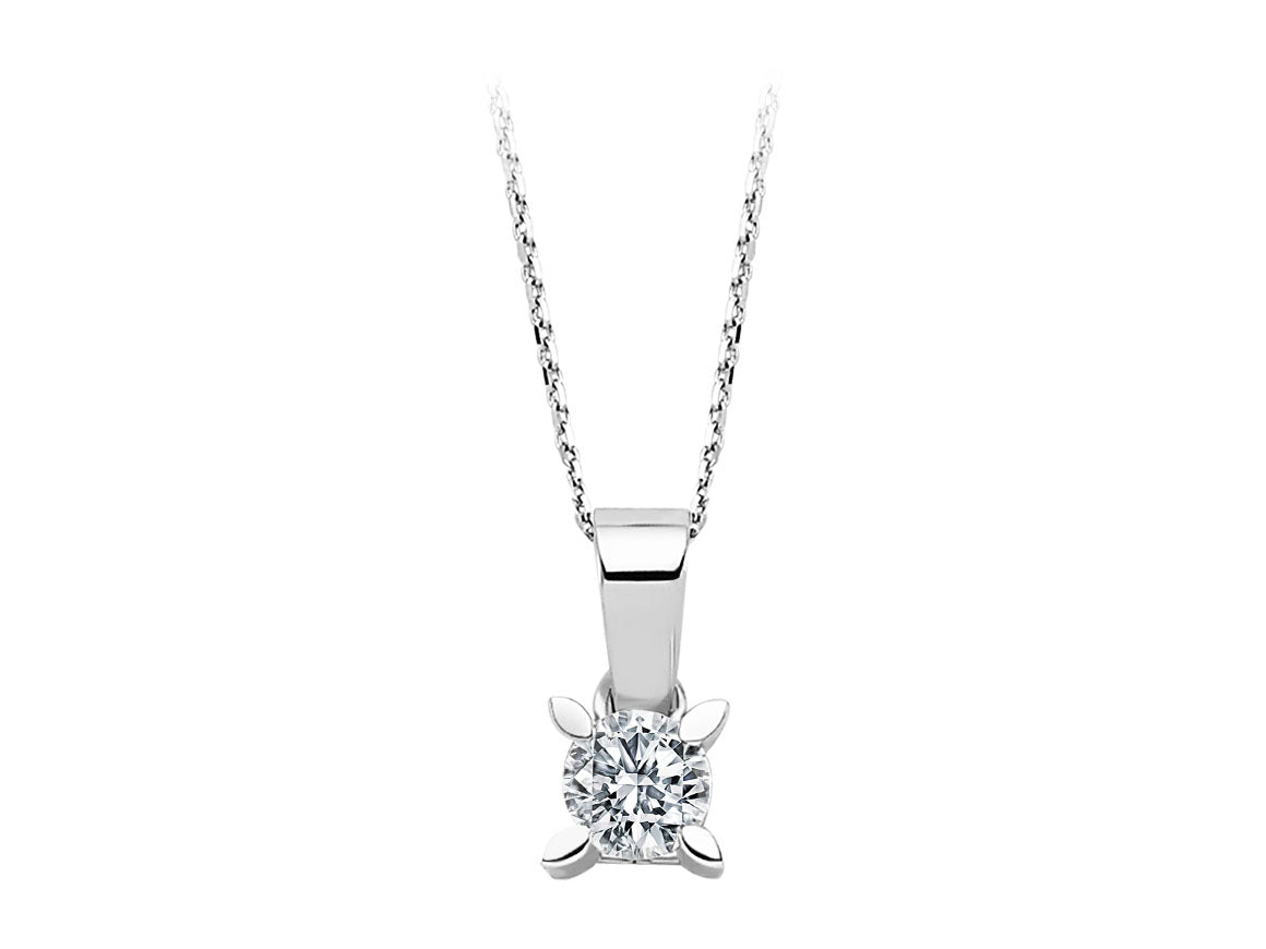 0,23 Karat Diamant Solitär Collier - handgefertigter Diamantschmuck aus Feingold | Sirius Diamant