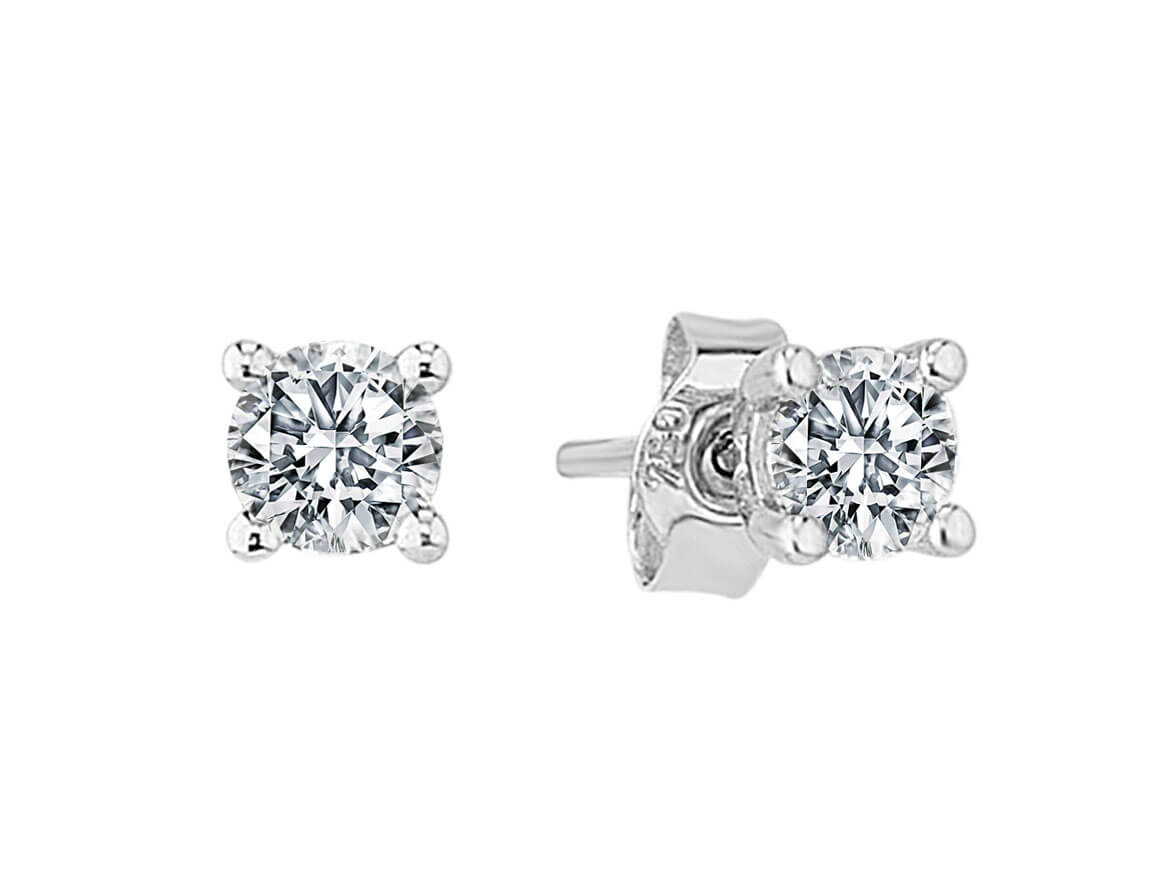 0.91 Carat Diamond Solitaire Earrings