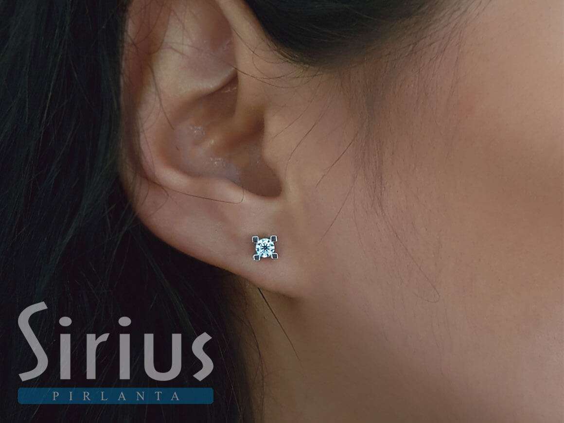 0,40 Carat Diamant Solitär Ohrringe - handgefertigter Diamantschmuck aus Feingold | Sirius Diamant
