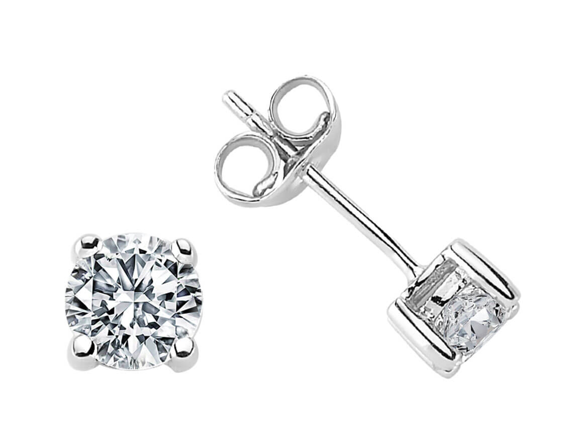 0.79 Carat Diamond Solitaire Earrings