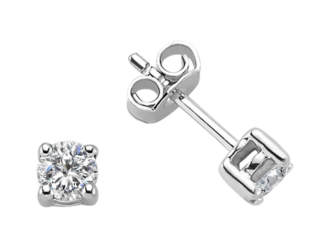 0.22 carat diamond solitaire stud earrings