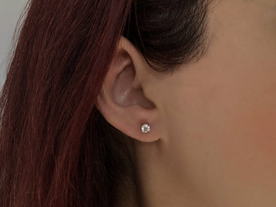 0.47 Carat Diamond Solitaire Earrings