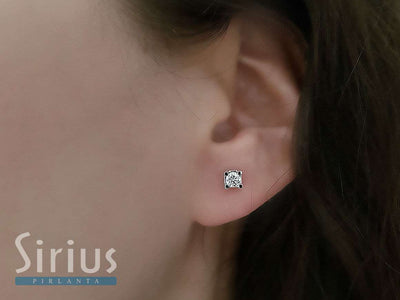 F Color 0.38 Carat Solitaire Stud Earrings