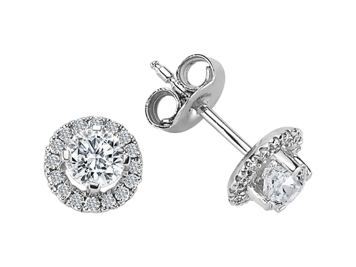 0,80 Karat Diamant Solitär Ohrring - handgefertigter Diamantschmuck aus Feingold | Sirius Diamant