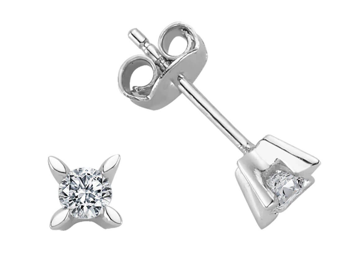 0,32 Karat Diamant Solitär Ohrringe - handgefertigter Diamantschmuck aus Feingold | Sirius Diamant