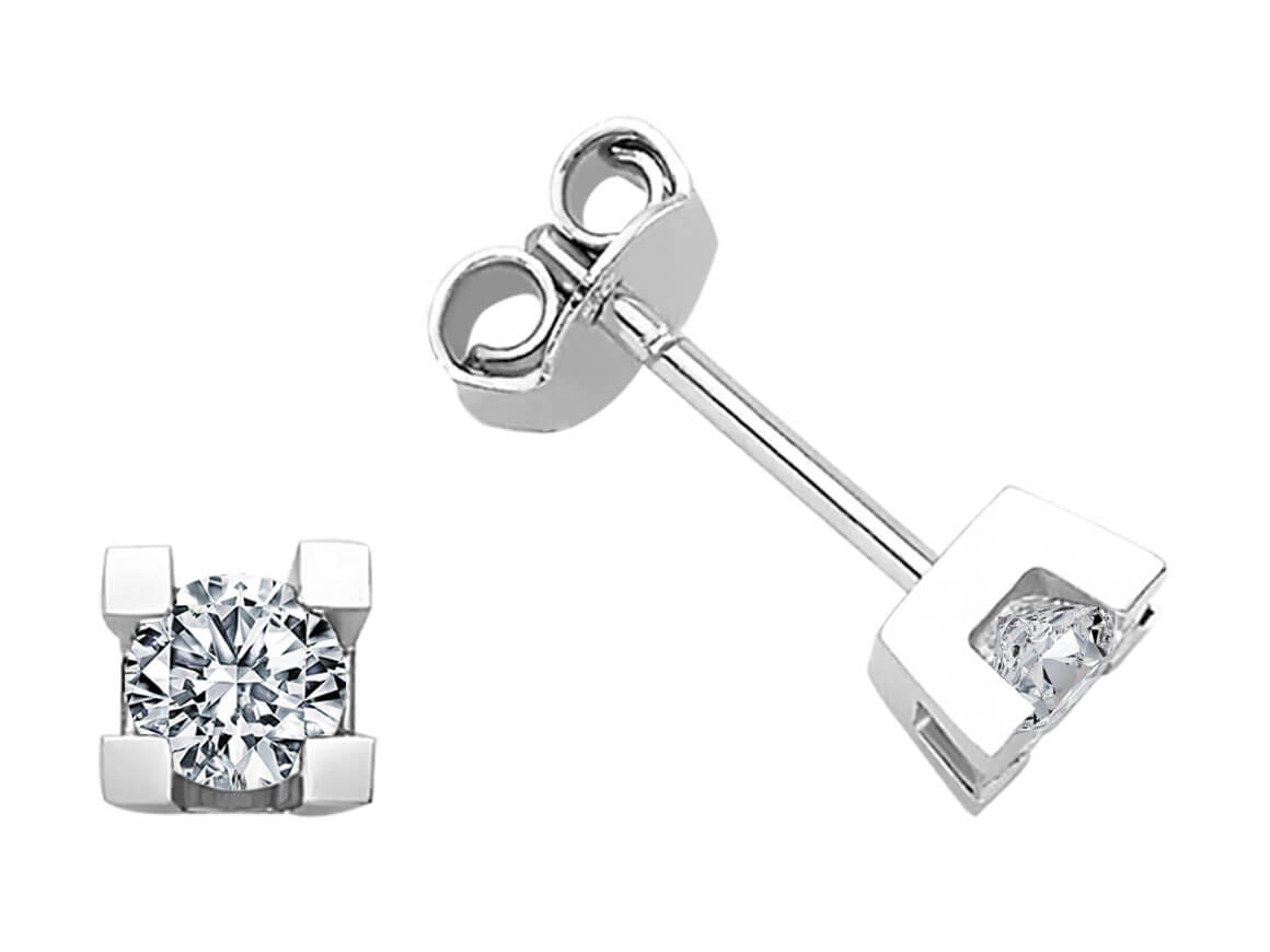 0,60 Karat Diamant Solitär Ohrringe - handgefertigter Diamantschmuck aus Feingold | Sirius Diamant