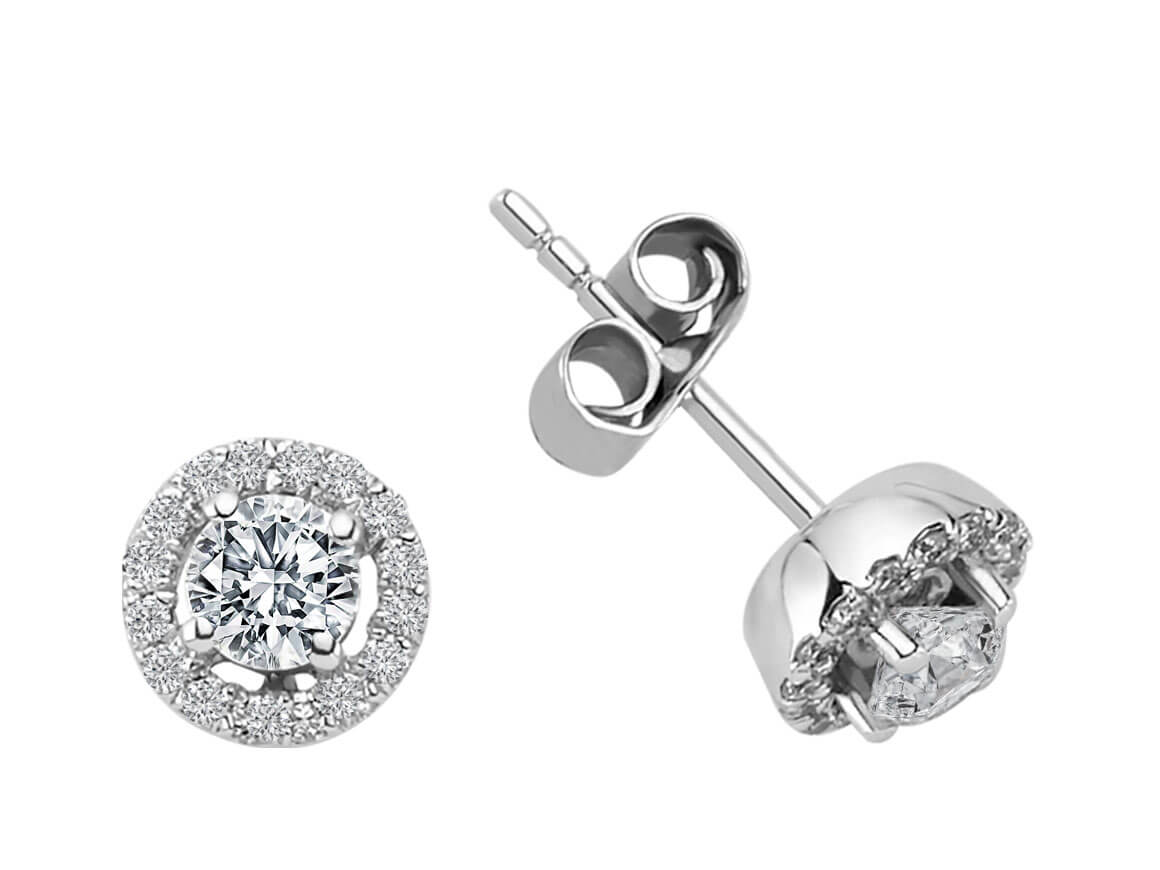 0,60 Karat Diamant Solitär Ohrringe – handgefertigter Diamantschmuck aus Feingold | Sirius Diamant