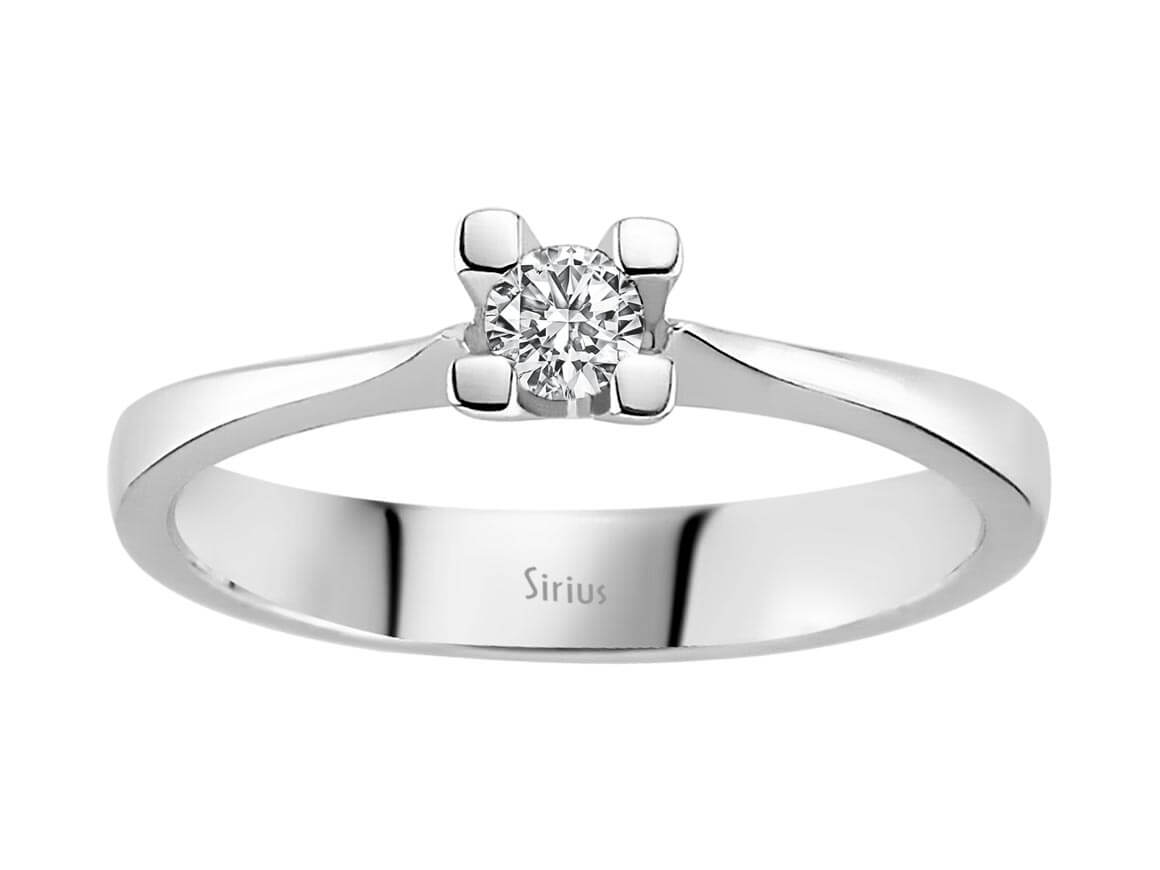 0.17 carat diamond solitaire ring in 18K white gold