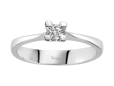 0.17 carat diamond solitaire ring in 18K white gold