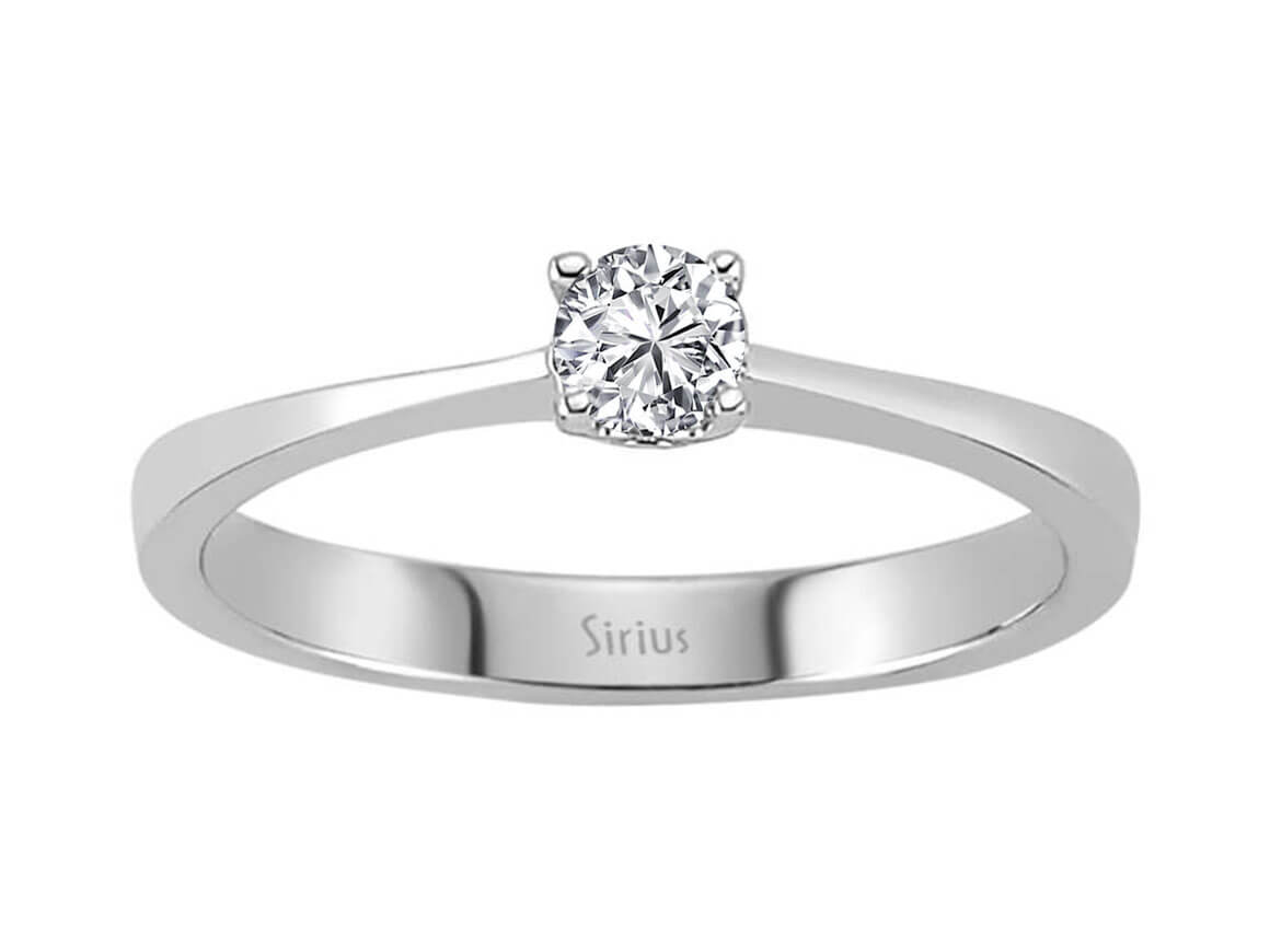 0,18 Karat Diamant Solitär Ring in 585er 14 K Weißgold – handgefertigter Diamantschmuck aus Feingold | Sirius Diamant