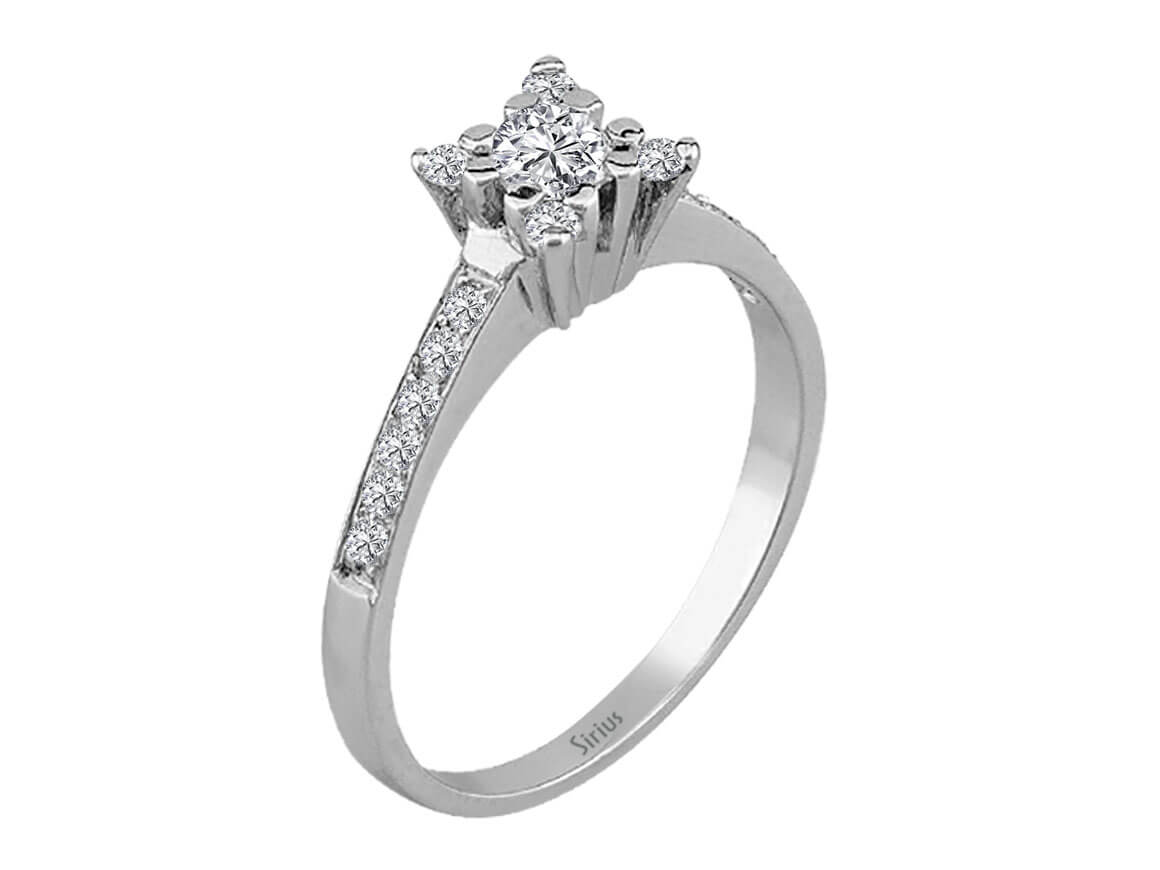 0,46 Carat Diamant Solitär Ring in 14K Weißgold - handgefertigter Diamantschmuck aus Feingold | Sirius Diamant