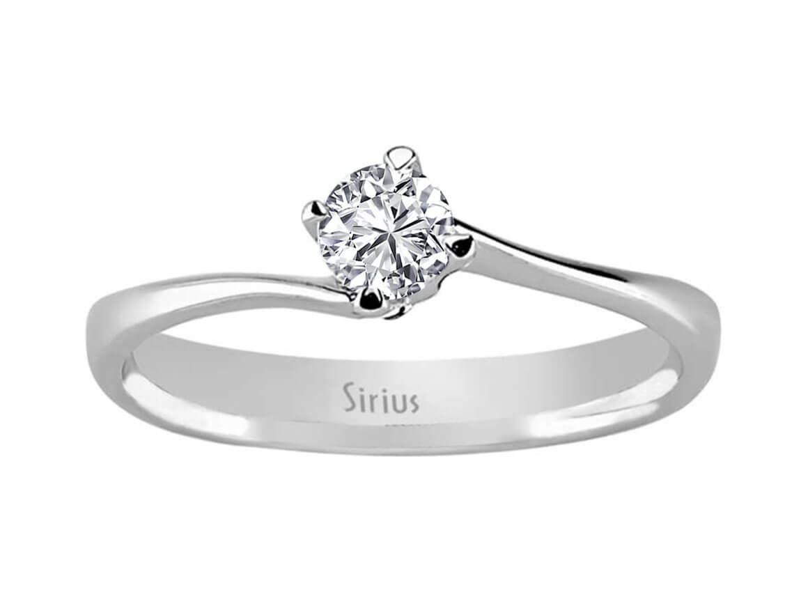 0,24 Carat Diamant Solitär Ring in 14K Weißgold - handgefertigter Diamantschmuck aus Feingold | Sirius Diamant