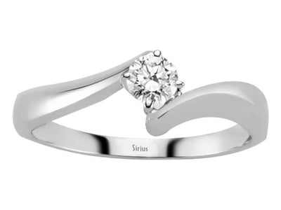 0.24 carat diamond solitaire ring in 14K white gold