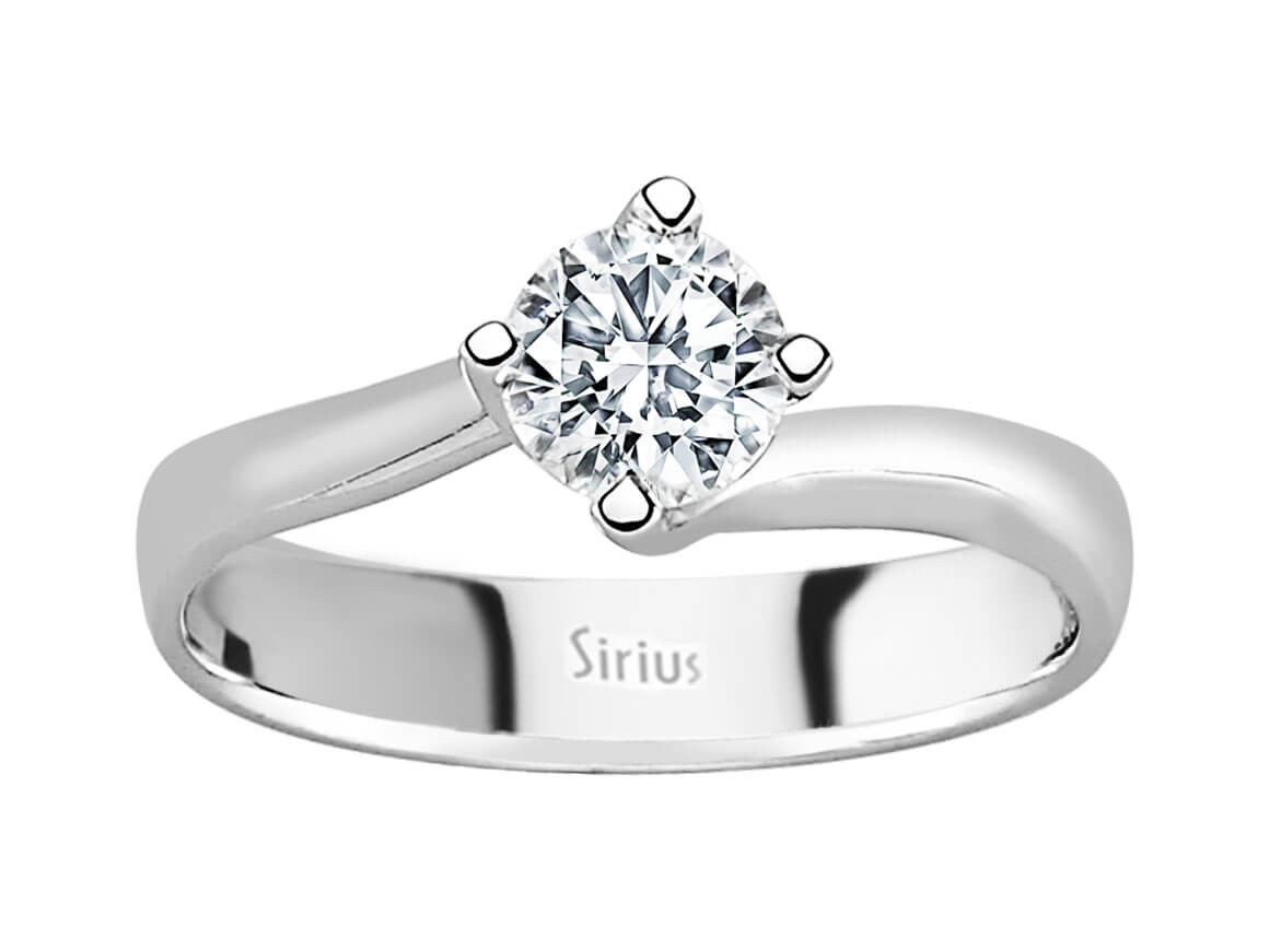 F color 0.70 carat diamond solitaire ring in 585 14 carat white gold