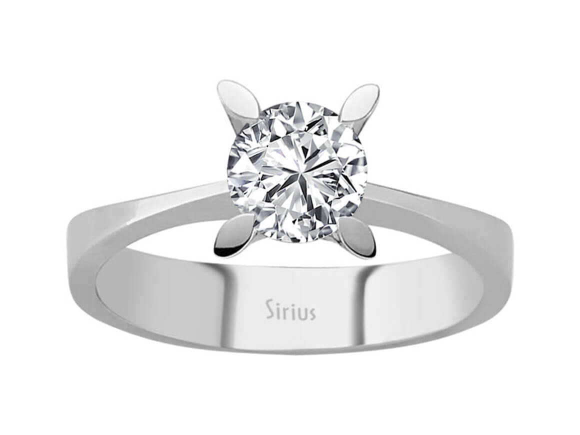 0,80 ct Diamant Solitaire Ring in 585er 14 K Weißgold - handgefertigter Diamantschmuck aus Feingold | Sirius Diamant