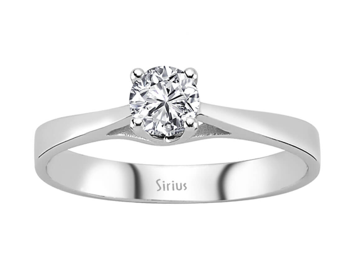 0,42 Carat Diamant Solitär Ring in 585er 14 Karat Weißgold - handgefertigter Diamantschmuck aus Feingold | Sirius Diamant