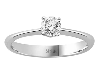 0.36 carat diamond solitaire ring in 14 K white gold
