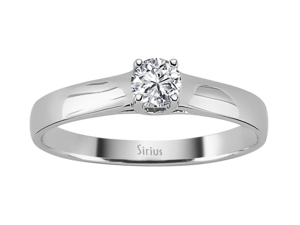 0,23 Carat Diamant Solitär Ring in 585er 14K Weißgold - handgefertigter Diamantschmuck aus Feingold | Sirius Diamant