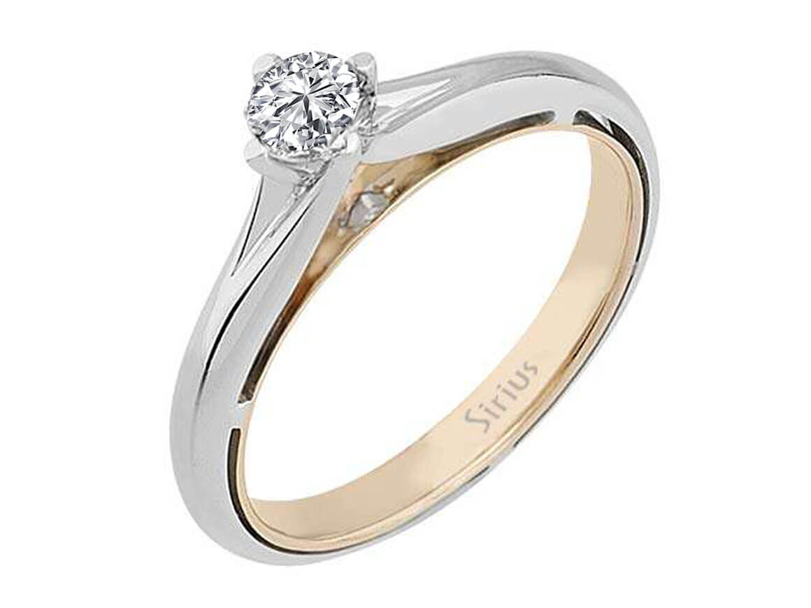 0.36 carat diamond solitaire engagement ring in 14 K white gold