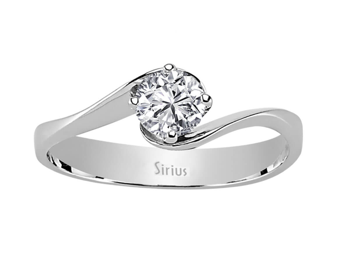 0.45 carat diamond solitaire ring in 585 14 carat white gold