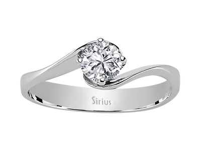 0.45 carat diamond solitaire ring in 585 14 carat white gold