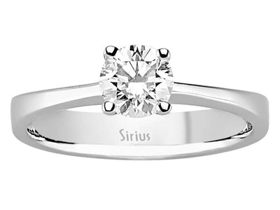 0.71 carat diamond solitaire ring in 14 K white gold