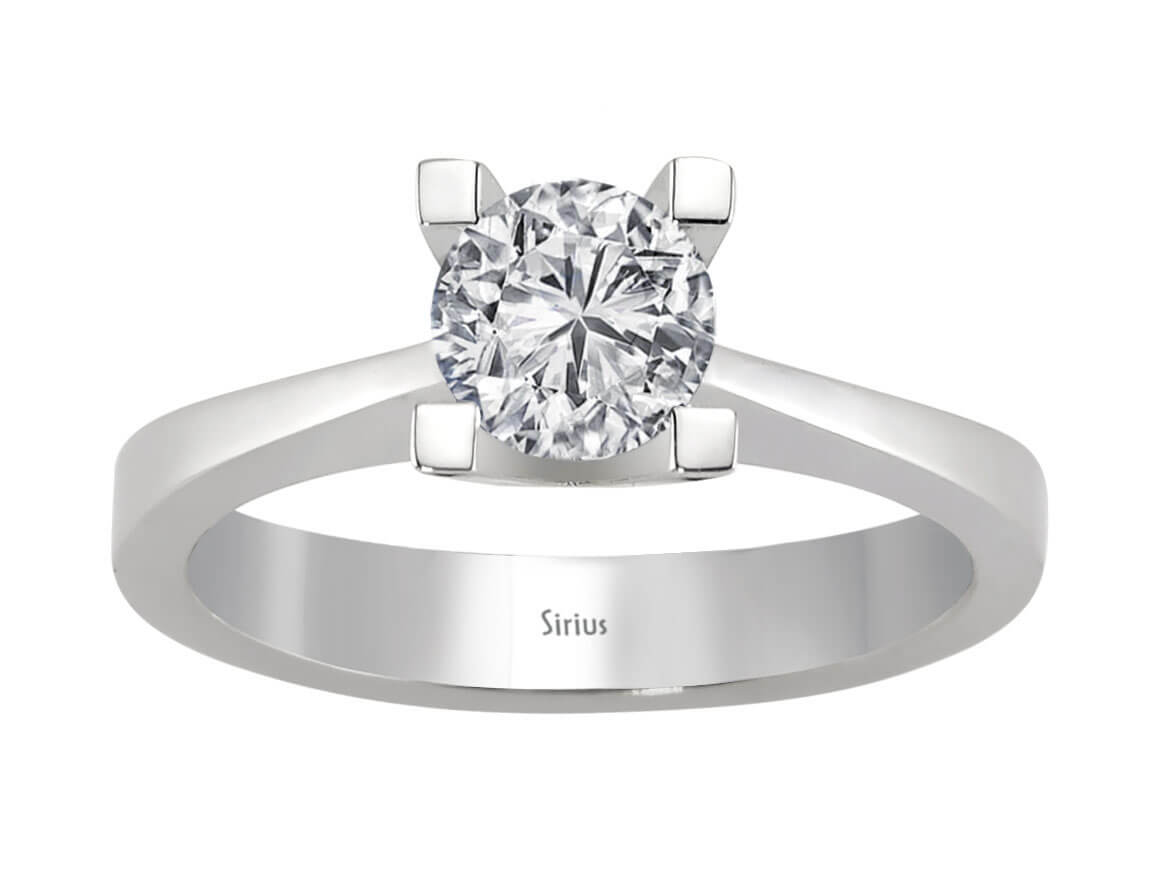 0,70 Carat Diamant Solitär Ring in 585er 14K Weißgold - handgefertigter Diamantschmuck aus Feingold | Sirius Diamant