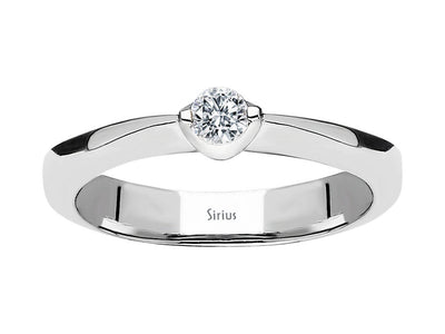 0.13 carat diamond solitaire ring in 14 carat white gold