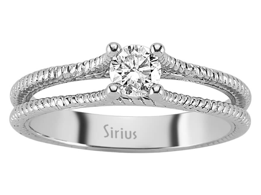0.35 carat diamond solitaire ring in 14 K white gold