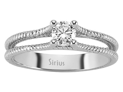 0.35 carat diamond solitaire ring in 14 K white gold
