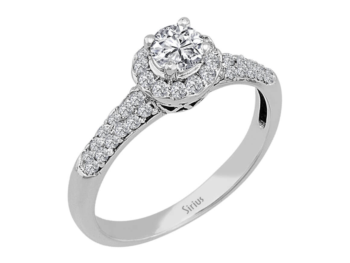 G / SI color 0.71 total carat diamond solitaire ring in 585 14 carat white gold