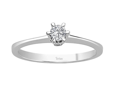 Bague solitaire en or blanc 14 carats avec diamant de 0,15 carat