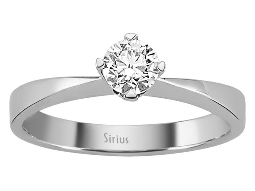 0,43 Carat Diamant Solitaire Ring in 585er 14 Karat Weissgold - handgefertigter Diamantschmuck aus Feingold | Sirius Diamant