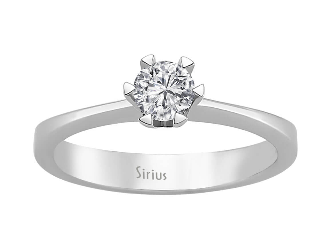 G Farbe 0,38 Carat Solitaire Diamant Ring in 585er 14 Karat Weißgold - handgefertigter Diamantschmuck aus Feingold | Sirius Diamant