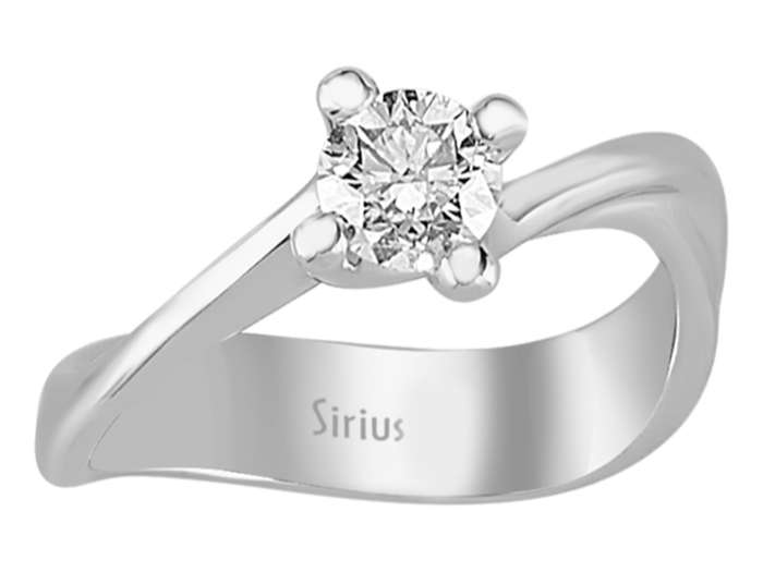 0,52 Carat Diamant Solitaire Ring in 585er 14 Karat Weissgold - handgefertigter Diamantschmuck aus Feingold | Sirius Diamant