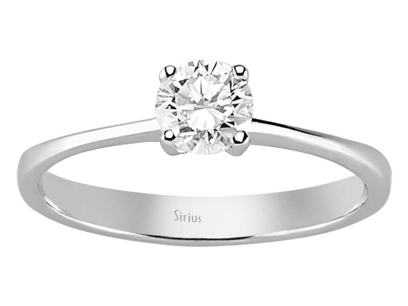 0,51 Carat Diamant Solitaire Ring in 585er 14 Karat Weissgold - handgefertigter Diamantschmuck aus Feingold | Sirius Diamant