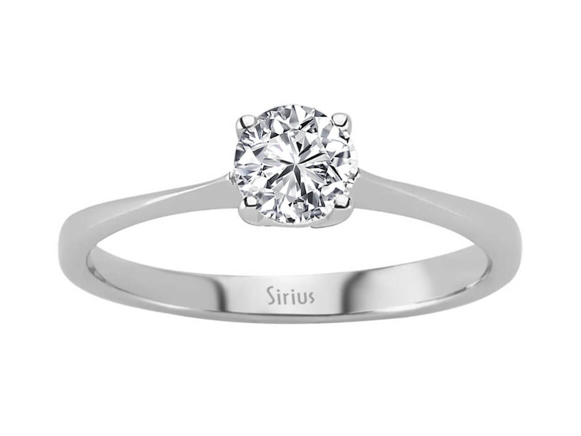 0,62 Carat Diamant Solitaire Ring in 585er 14 Karat Weissgold - handgefertigter Diamantschmuck aus Feingold | Sirius Diamant