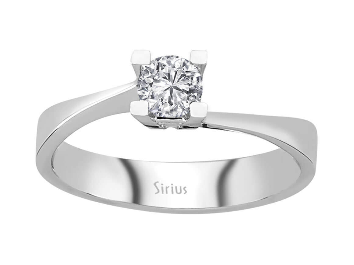 0,41 Carat Diamant Solitaire Ring in 585er 14 Karat Weißgold - handgefertigter Diamantschmuck aus Feingold | Sirius Diamant